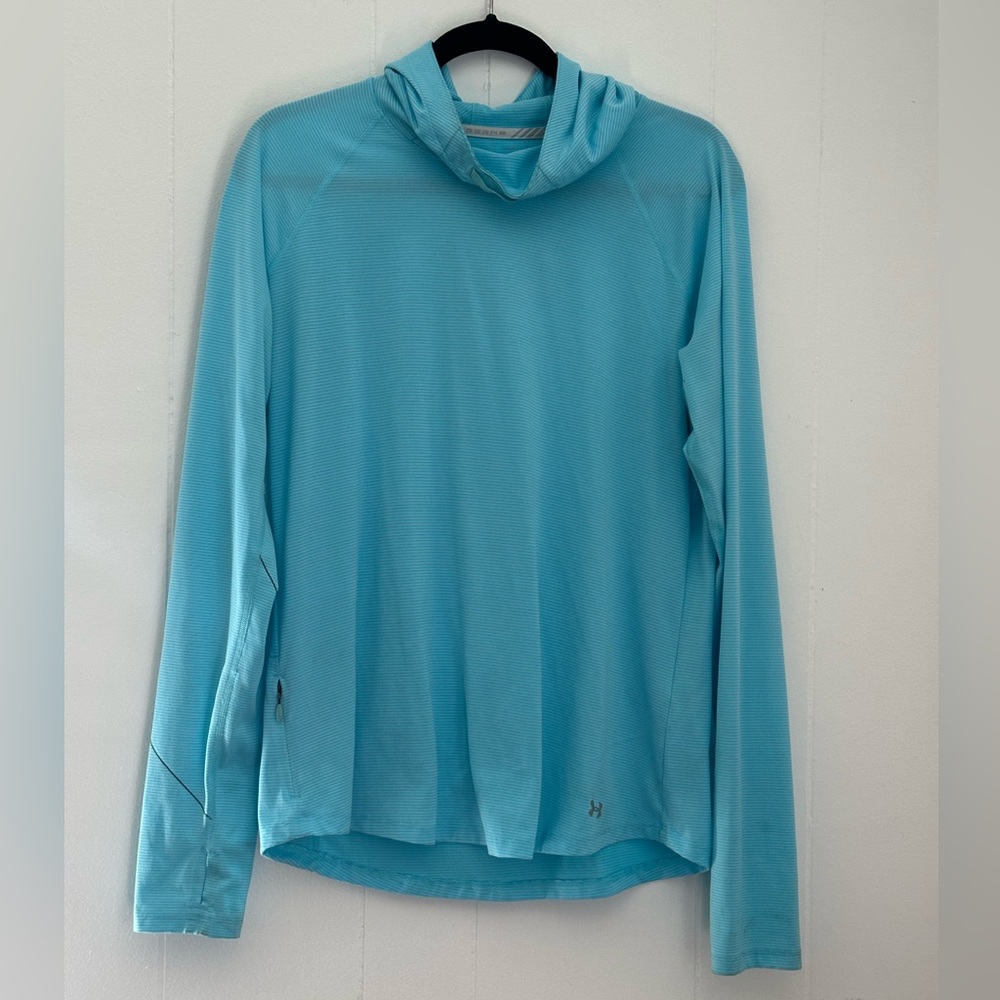 Under Armour light blue pull over hoodie size Large